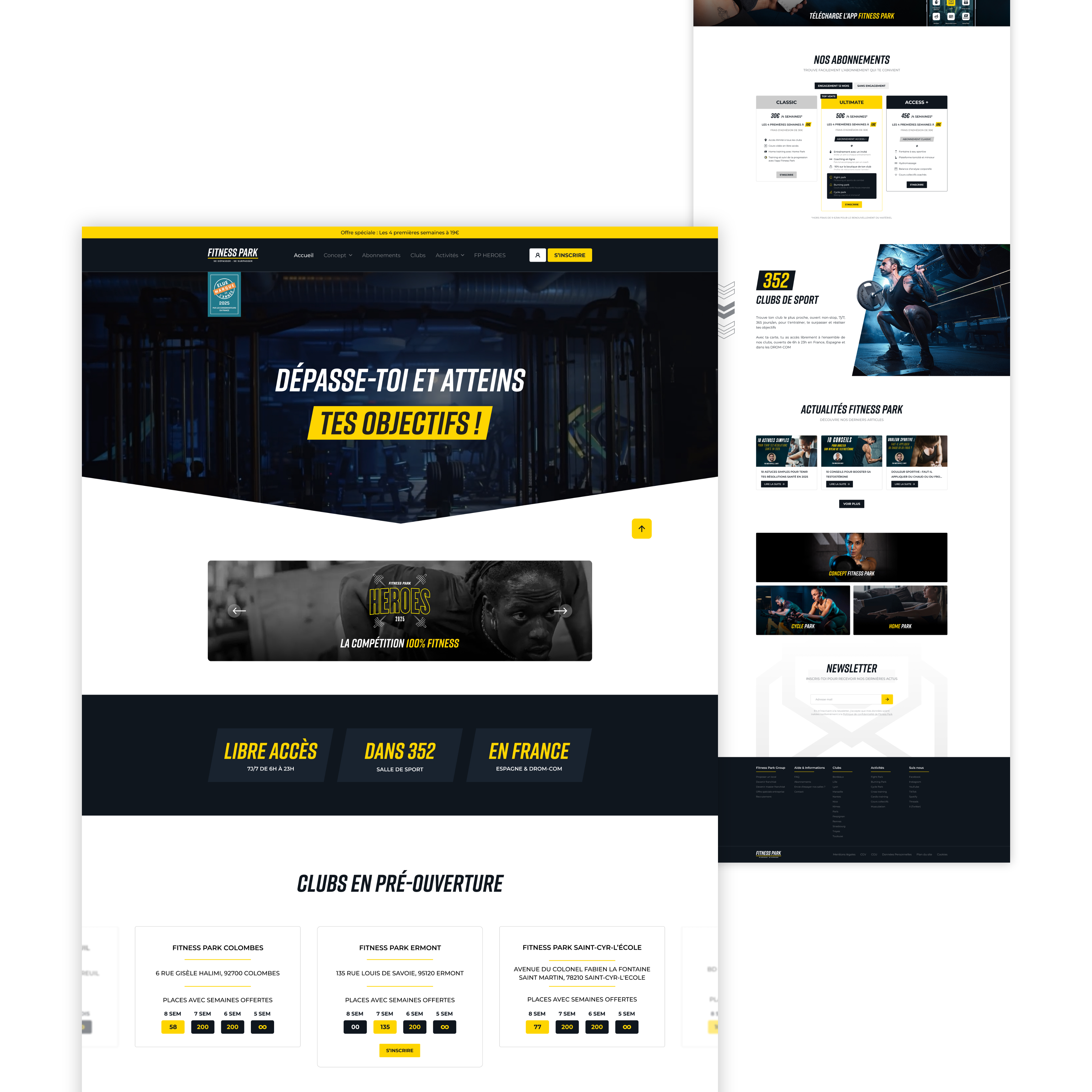 Refonte landing page Fitness Park